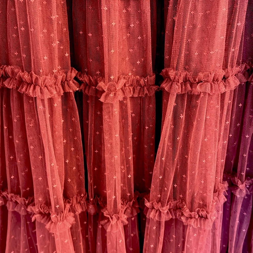 Elegant Burgundy Tulle Dress - Picture 4 of 4